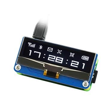 Imagem de Waveshare 2.23inch OLED Display HAT for Raspberry Pi 128×32 Pixels with Embedded SSD1305 Driver Communicating via SPI or I2C Interface.