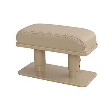 Imagem de JEYODA Almofada de apoio de braço para carro, suporte de cotovelo esquerdo, almofada de reforço de couro geral, caixa de apoio de braço central, apoio de braço ajustável (bege)