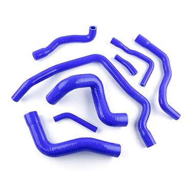 Imagem de LUXERAD Kit de mangueira de radiador de silicone para água com desempenho de 3 camadas 4,5 mm para B mW E34 M30 6CYC 525 528 530 89-95 (azul)
