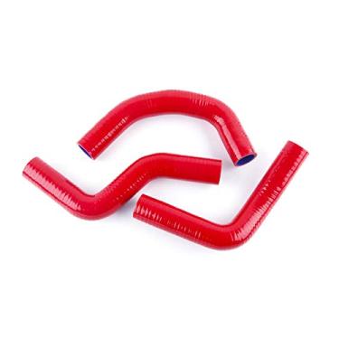 Imagem de LUXERAD Tubo de tubo de mangueira de radiador de silicone de desempenho de 3 camadas 4,5 mm para SUZUKI SWIFT 1.3 G13 GTI 89-00 (vermelho)