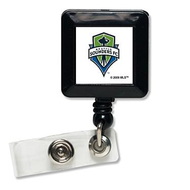 Imagem de WinCraft Suporte retrátil para crachá de futebol Seattle Sounders, preto