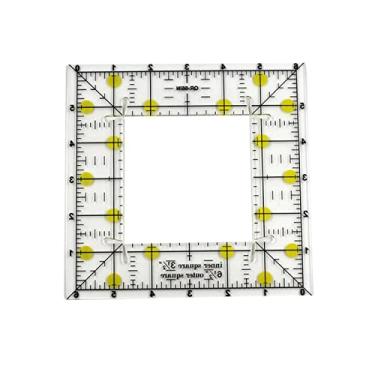 Imagem de Quilting Squares Ruler | Clear Sewing DIY Template - Hollow Square Tailor DIY Template With Grid Lines For Easy Precision Cutting Sewing Designer Dressmaker Tools Sritob