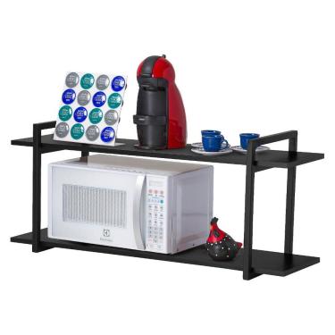 Imagem de Nicho Cozinha Preto Com Prateleiras Preto 80cm