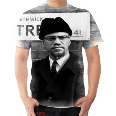 Imagem de Camiseta Camisa Malcolm X Ativista Defensor Nacionalista - Estilo Krak