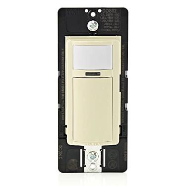 Imagem de Leviton DOS02-1LI Interruptor de parede com sensor de movimento Decora, liga automática, 2A, mastro único, marfim