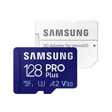 Imagem de Cartão de Memória S.amsung Micro Sd 128gb Pro Plus Velocidade de Leitura Até 160Mbs Velocidade de Gravação Até 120Mbs Classe Velocidade de Vídeo V30 Certificação A2 Aplicativos Classe c10 Vídeo 4k e Full Hd Adaptador Sd para MicroSd Incluso / No Brasil