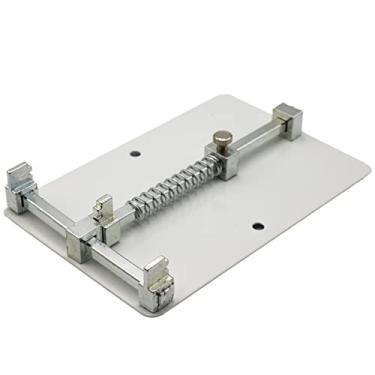 Imagem de MMOBIEL Suporte universal para PCB - Ferramenta de reparo de grampo de fixação de gabarito - Kit de solda - Aço inoxidável - Suporte para placa de circuito PCB - 12 x 8 cm