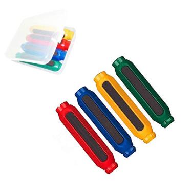 Imagem de Suporte de giz/prendedor de giz com estojo rígido de armazenamento - conjunto de clipe de giz ajustável de quadro, 4 cores