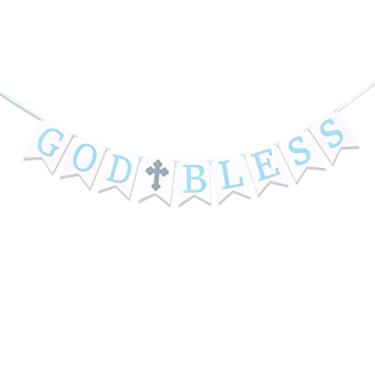 Imagem de God Bless Banner - God Bless Banner Baptism，baby Shower Banner for Girl/boy，baptism Banner，first Communion Banner，banner for Baby Shower Photo Prop Party Decorations