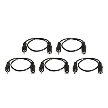 Imagem de Pacote com vários fones de ouvido estéreo YCS Basics 3,5 mm/cabo de extensão AUX macho/fêmea, 001 Ft 5 Pack