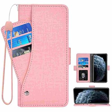 Imagem de DIIGON Capa de telefone carteira fólio para LG Aristo 5, capa de couro PU premium slim fit para Aristo 5, 1 slot para moldura de foto, evita poeira, rosa