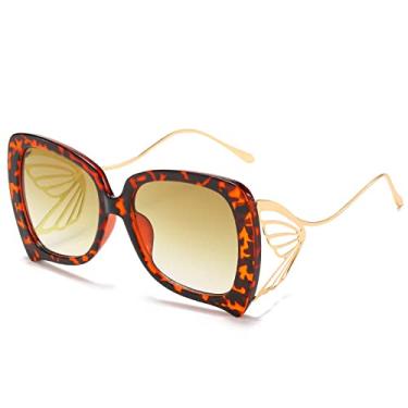 Imagem de Óculos de sol moda ouro corrente de metal quadrado óculos de sol de luxo designer feminino/masculino tons uv, 6, tamanho único