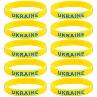 Imagem de SFNTION Pulseiras de silicone ucraniana, pulseiras de borracha ucraniana azul/amarelo bandeiras nacionais ucranianas pulseiras de silicone design com bandeira ucraniana pulseiras para homens mulheres