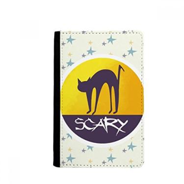 Imagem de Porta-cartão de capa carteira para passaporte de Halloween assustador de gato de terror Notecase Burse, Multicolor