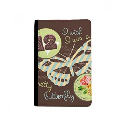 Imagem de Carimbos e porta-passaporte borboleta Notecase Burse capa carteira porta-cartão, Multicolor