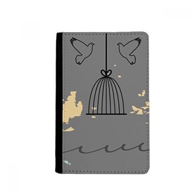 Imagem de Gaiola Abstrata Plantas Arte Padrão Porta Passaporte Notecase Burse Carteira Capa Cartão Bolsa, Multicolor