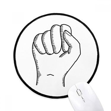 Imagem de DIYthinker Linha de gestos cerrada, padrão de desenho mousepad desktop escritório tapete redondo para computador