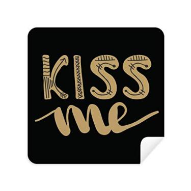 Imagem de DIYthinker Kiss Me Gold Quote Pano de Limpeza de Escrita à Mão Tecido Camurça 2 Peças