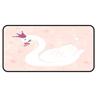 Imagem de Vijiuko Tapetes de cozinha cisne princesa rosa área de cozinha tapetes e tapetes antiderrapante tapete de cozinha tapete de pé lavável para chão de cozinha escritório em casa pia lavanderia interior exterior 101,6 x 50,8 cm