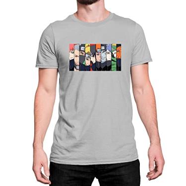Imagem de Camiseta T-Shirt Anime Naruto Membros Akatsuki Cor:Cinza;Tamanho:M;Gênero:Unissex