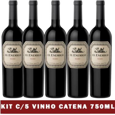 Imagem de Vinho Argentino Tinto El Enemigo Malbec Kit C/5 750ml