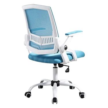Imagem de cadeira de escritório Cadeira de malha Cadeira de escritório giratória Cadeira de computador ergonômica para estudantes Cadeira de jogo Cadeira de escrivaninha Cadeira de trabalho Cadeira (cor: azul)