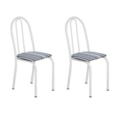 Imagem de Conjunto 2 Cadeiras Éos Branco e Preto Listrado