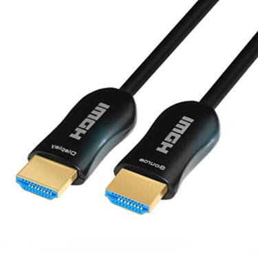 Imagem de Cabo HDMI de fibra óptica 50 m - ARC HDMI2.0 18Gpbs 4K a 60 4:4:4 - Cabo trançado PET e conector banhado a ouro suporta 4K, UHD 2160p, HD 1080p, 3D, Xbox 360, PS4, computador