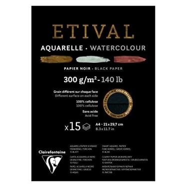 Imagem de Bloco Papel Para Aquarela Preto Etival A4, Clairefontaine, 975318C, 300g