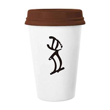 Imagem de Caneca de cerâmica Bones Inscriptions Coelhos do Zodíaco Chinês Caneca de café Copo de cerâmica