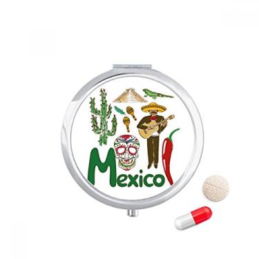 Imagem de Caixa de comprimidos com símbolo nacional do México para guardar remédios
