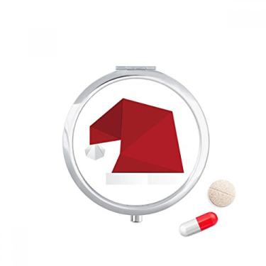 Imagem de Chapéu de Natal abstrato com estampa de origami, caixa de armazenamento de remédios