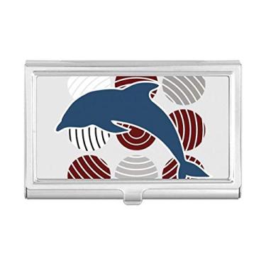 Imagem de Porta-cartões de visita com desenho de círculos de golfinho, porta-cartões