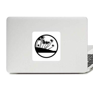 Imagem de Adesivo de vinil com planta de coqueiro preto para decoração de PC