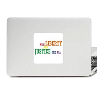 Imagem de Adesivo de vinil para laptop LGBT Bandeira do arco-íris Liberdade e Justiça para decoração de PC