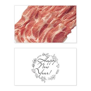 Imagem de Rolo de carne crua alimento textura de ano novo festival cartão felicitações Bless mensagem presente