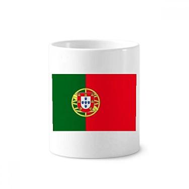 Imagem de Suporte para caneta de escova de dentes com bandeira nacional de Portugal da Europa com suporte de cerâmica