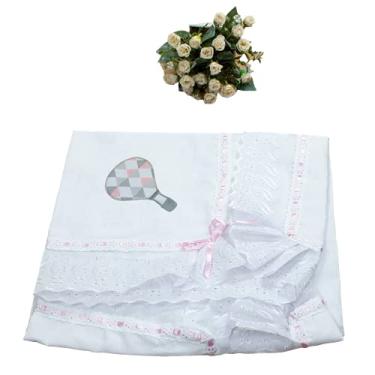 Imagem de Manta Infantil para Bebê com Lasie 100% Algodão - Balão Rosa