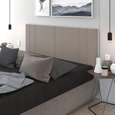Imagem de Cabeceira Para Cama Casal Tulipa 1,60 Estofada Suede Areia - Rede Móveis