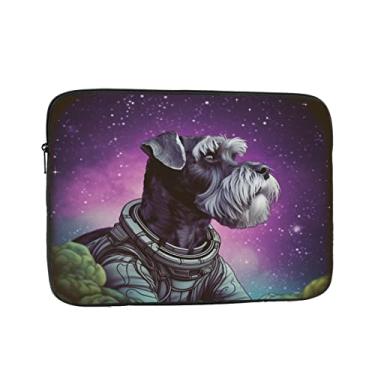 Imagem de Schnauzer Starry Sky Capa para laptop, bolsa protetora durável para computador com bolso frontal, capa fina para laptop Hp, Dell, Lenovo, Asus, notebook