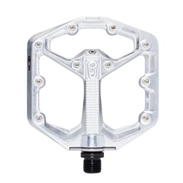 Imagem de Crankbrothers Stamp 7 pedais pequenos para mountain bike – Edição prateada – Plataforma côncava otimizada MTB Enduro Trail BMX – Par plano de pedais de bicicleta de montanha (pinos ajustáveis