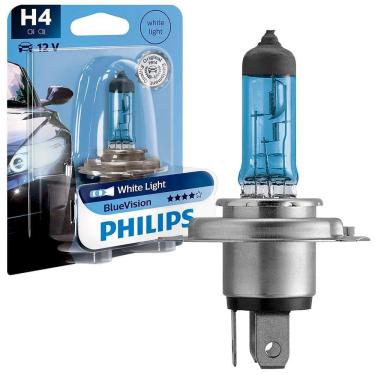 Imagem de Lâmpada Farol Bluevision Branca H4 12v 60/55w 3700k Philips