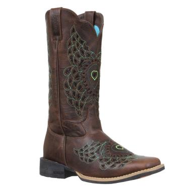 Imagem de Bota Feminina Jácomo Café Bico Quadrado 33524