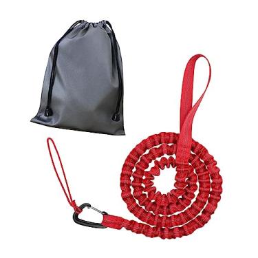 Imagem de Corda de reboque de bicicleta corda de tração bike ferramenta ao ar livre equipamento de segurança bicicleta de estrada correia elástica, Vermelho