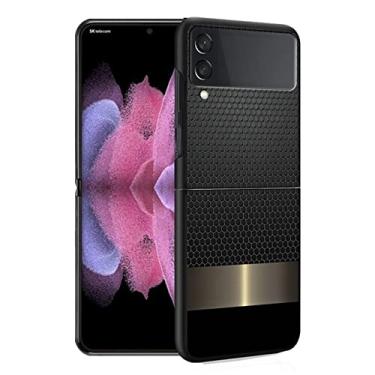 Imagem de Capa de telefone de fibra de carbono preta para Samsung Galaxy Z Flip 3 5G Flip 4 5 ZFlip3 ZFlip zflip Flip4 ZFlip4 Capa rígida para PC Bumper Pint, ZF, BKB08, para Samsung Z Flip3 5G