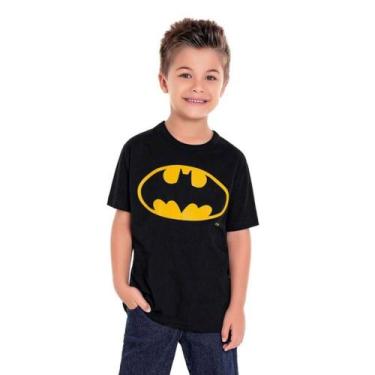 Imagem de Camiseta Infantil Batman Preto Tam 10 - Fakini