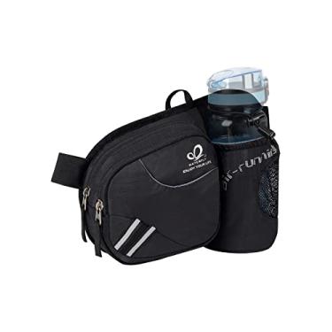 Imagem de WATERFLY Pochete de cintura: pochete para mulheres e homens com suporte para garrafa de água, pochete para corrida, caminhada, cachorro, viagem, ciclismo
