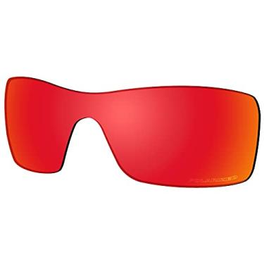 Imagem de SAUCER Lentes de substituição premium para óculos de sol Oakley Batwolf OO9101 High Defense – Vermelho fogo polarizado