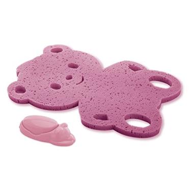 Imagem de Kit Banho Esponja e Saboneteira Urso, Adoleta Bebê, Rosa Bebê