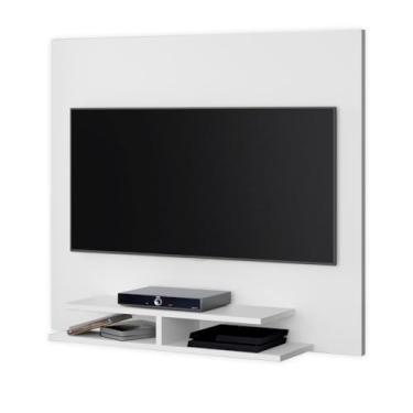 Imagem de Painel Quênia 90x90 Decoração Sala Quarto Multiuso Prateleira Organizadora Nicho Tv 32 Polegadas - RPM Móveis (Branco)